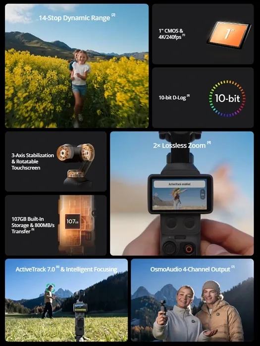 DJI Osmo Pocket 4 Launched with 1-Inch Sensor and 4K 240fps Video