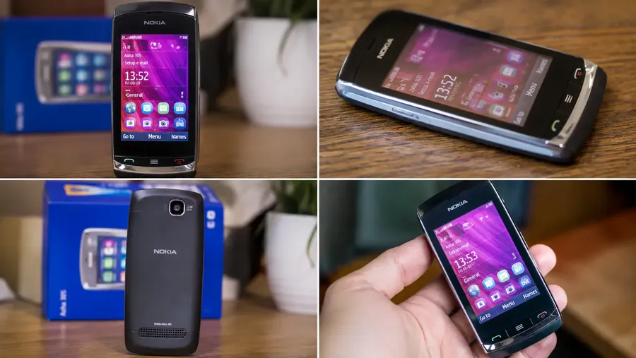 HMD Asha 305 concept feature phone with a compact touchscreen design, representing the newly certified 4G successor to the classic Nokia Asha 305.