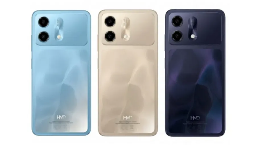 HMD Luma2 leaked renders showing the smartphone in Ice Blue, Light Sand, and Midnight Lake color options with dual rear cameras