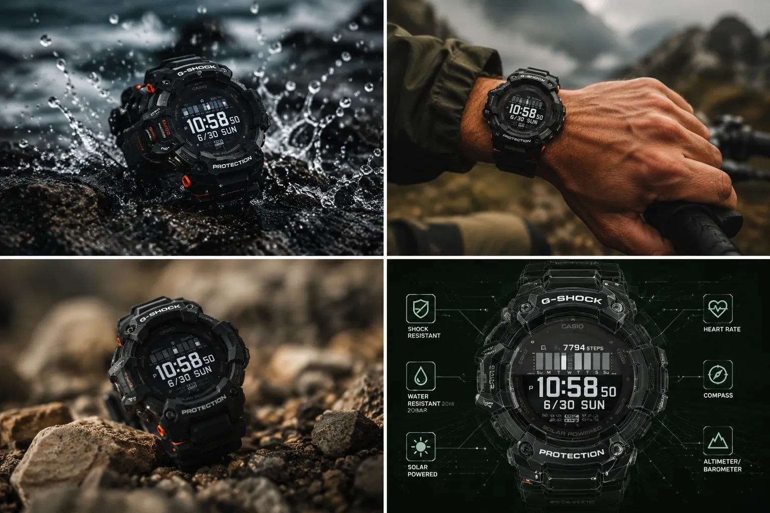 Casio G-Shock and Apple Watch Ultra 3 displayed side by side, highlighting differences in rugged design, battery life, health tracking, and smartwatch features.