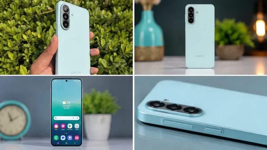Samsung Galaxy A27 5G showing its 6.7-inch 120Hz Super AMOLED display and triple rear camera system