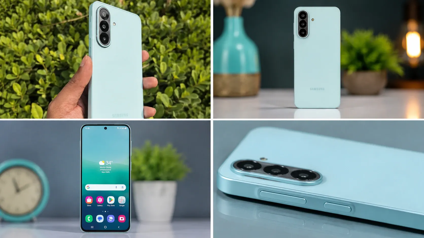 Samsung Galaxy A27 5G showing its 6.7-inch 120Hz Super AMOLED display and triple rear camera system