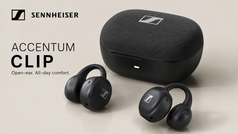 Sennheiser Accentum Clip open-ear wireless earbuds with 12mm drivers, Bluetooth 6.0 and LDAC audio support
